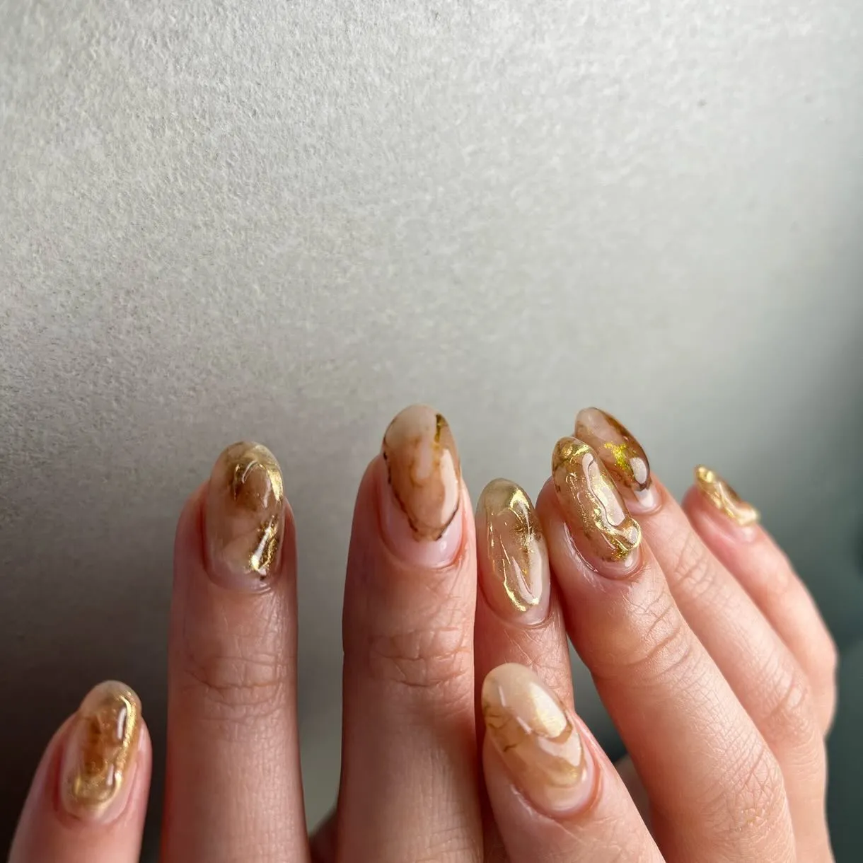 Translucency♡透け感ブラウン￤横浜ニュアンスネイ...