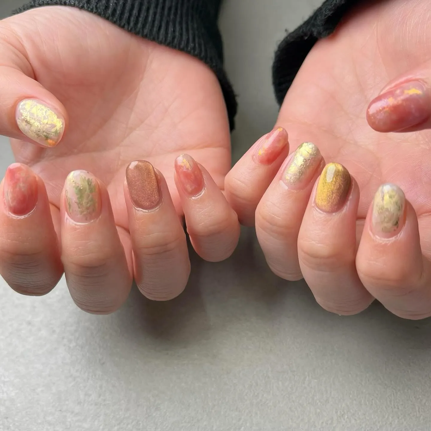 PINK＆GOLD♡春ネイル￤横浜ニュアンスネイルサロン