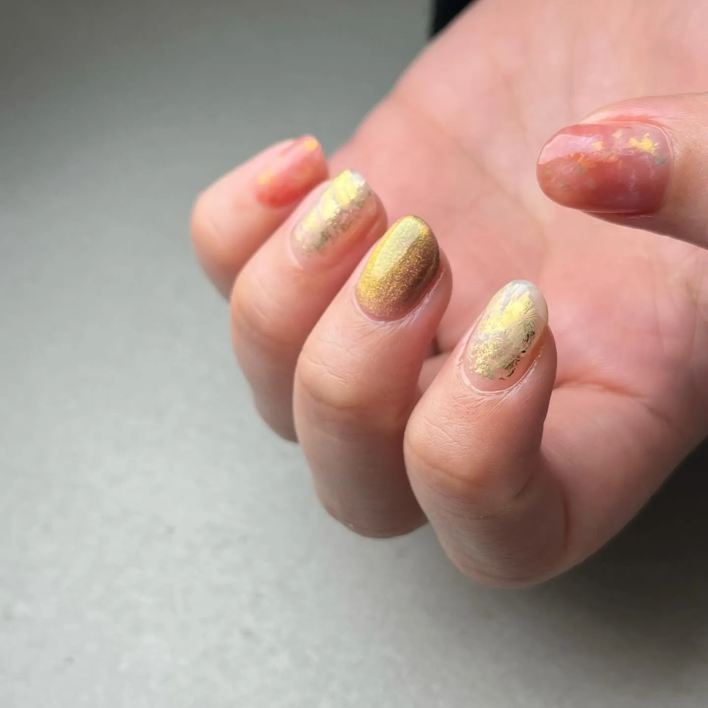 PINK＆GOLD♡春ネイル￤横浜ニュアンスネイルサロン