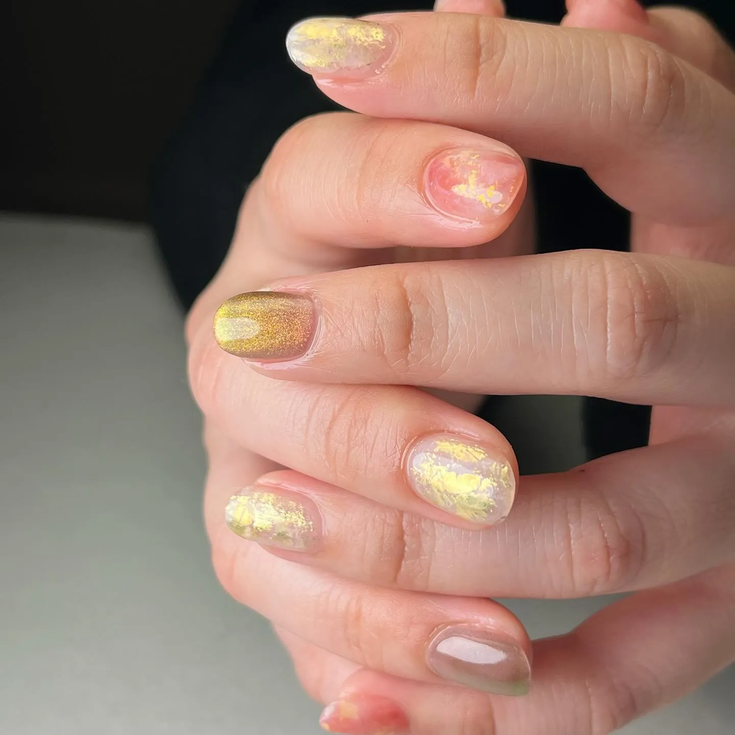 PINK＆GOLD♡春ネイル￤横浜ニュアンスネイルサロン