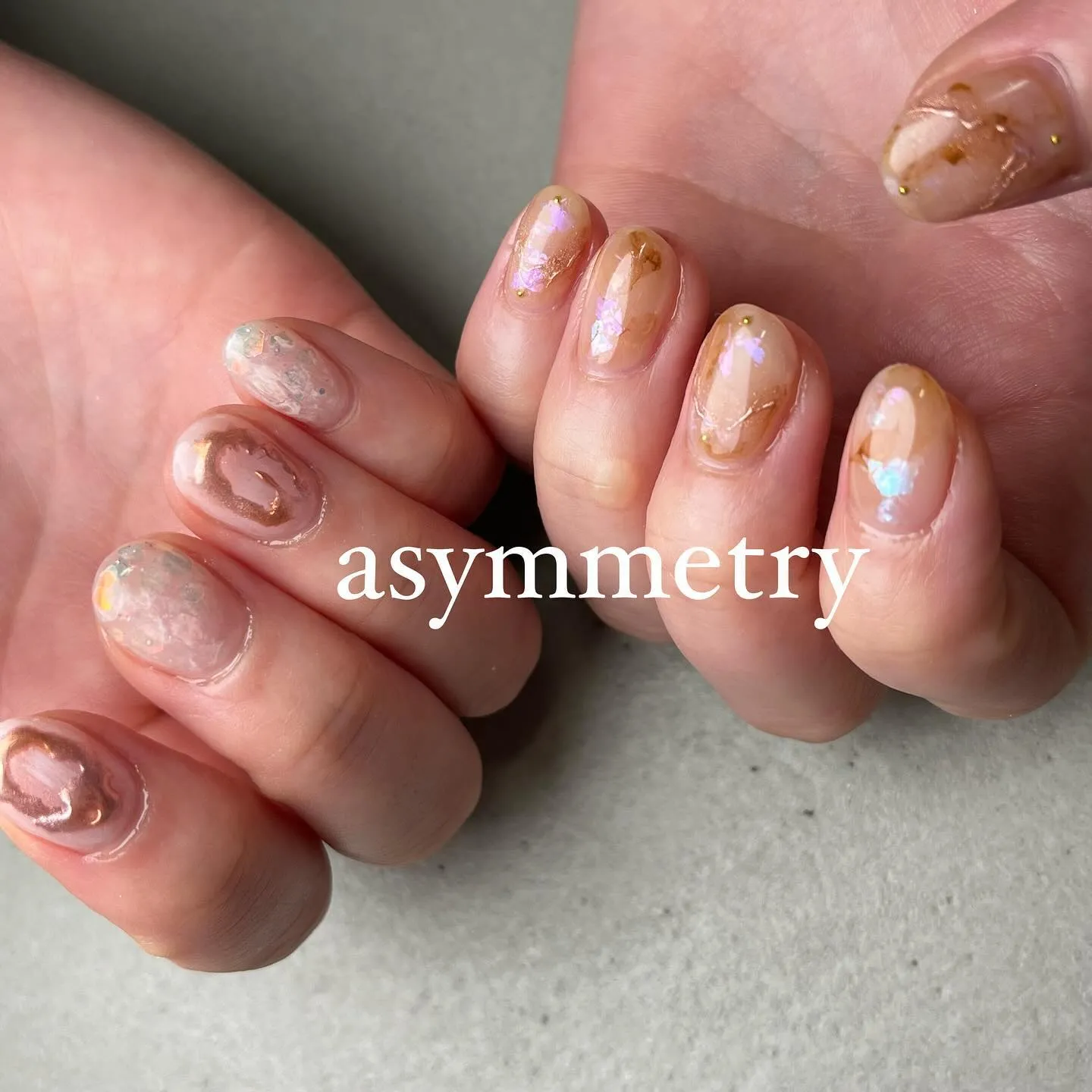 asymmetry♡左右非対称ネイル￤横浜ニュアンスネイルサ...