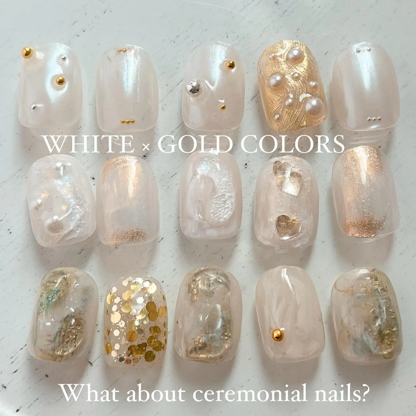 white×gold♡ホワイトゴールド￤横浜ニュアンスネイル...