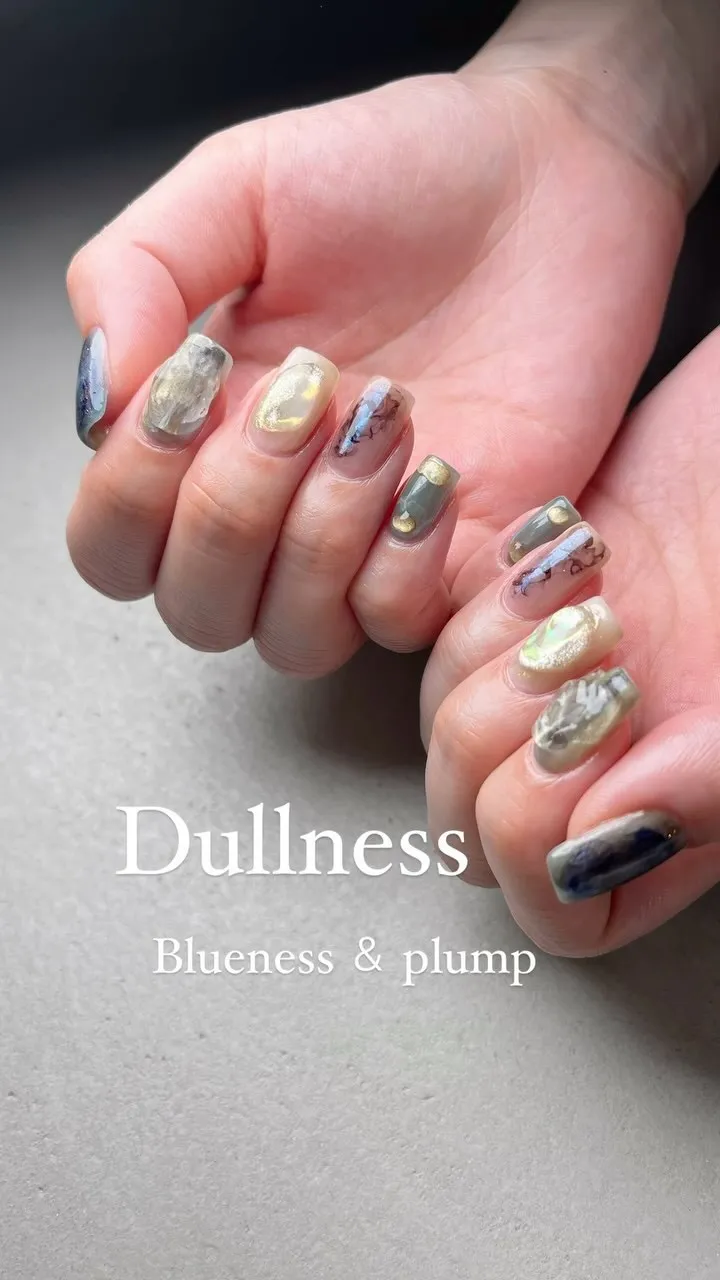 Dullness♡くすみブルー￤横浜ニュアンスネイルサロン